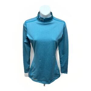 Under Armour Women’s ColdGear Mock Neck Base Layer Top Blue Size Small